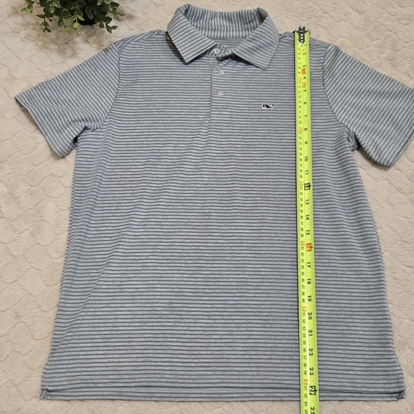Vineyard Vines Sankaty Gray Striped Boys Polo, Size L - 16 - Picture 4 of 6
